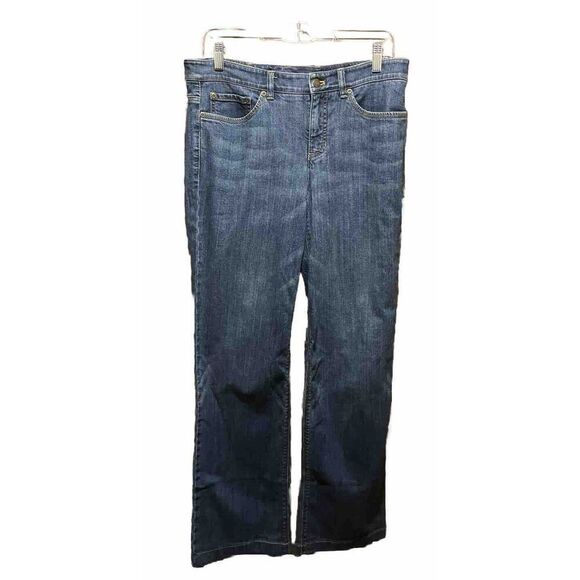 Jones New York Sport Stretch Jeans Women Size 10 Medium Wash Straight Leg - Picture 1 of 4